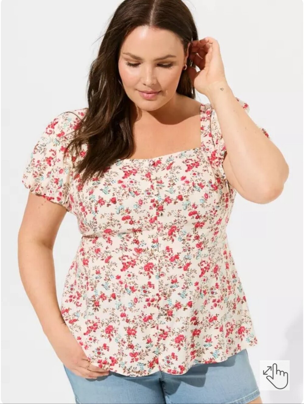 EUC Torrid Challis Puff Short Sleeve Top